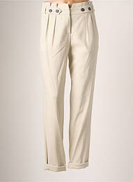 Pantalon droit stretch taille haute blanc TEENFLO femme