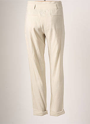 Pantalon droit coupe carotte taille haute blanc TEENFLO femme