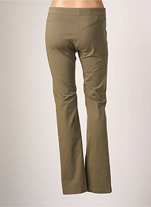 Pantalon droit fermeture zippée sous rabat avec crochet taille normale vert TEENFLO femme