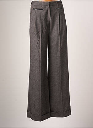 Pantalon large fermeture zippée sous rabat avec crochet taille normale gris TEENFLO femme