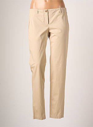 Pantalon chino fermeture zippée sous rabat boutonné taille normale beige TEENFLO femme