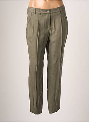 Pantalon chino tissage popeline taille normale vert TEENFLO femme