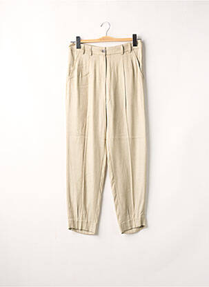 Pantalon chino tissage popeline taille normale beige TEENFLO femme