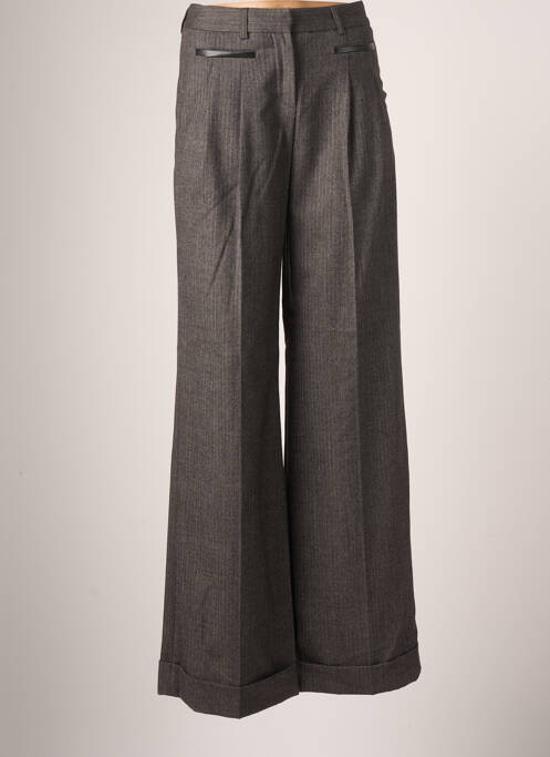 Pantalon large fermeture zippée sous rabat avec crochet taille normale gris TEENFLO femme