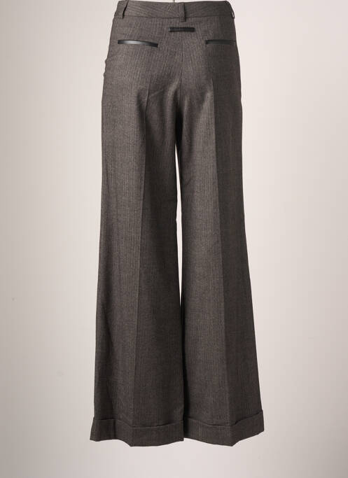 Pantalon large fermeture zippée sous rabat avec crochet taille normale gris TEENFLO femme