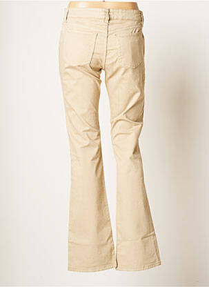 Pantalon droit fermeture zippée sous rabat boutonné taille normale beige TEENFLO femme