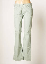 Pantalon droit stretch taille normale vert TEENFLO femme