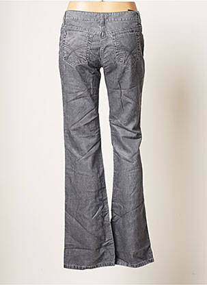 Pantalon droit fermeture zippée sous rabat boutonné taille normale gris TEENFLO femme