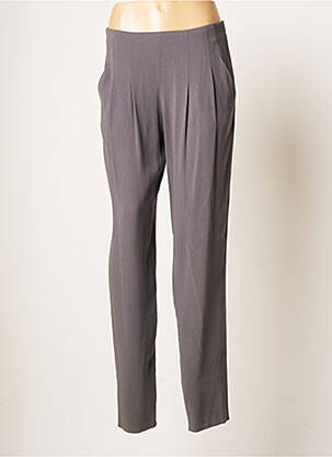 Pantalon droit tissage crêpe taille haute gris TEENFLO femme