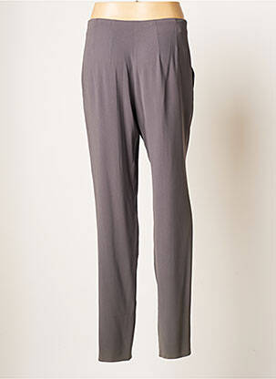 Pantalon droit tissage crêpe taille haute gris TEENFLO femme