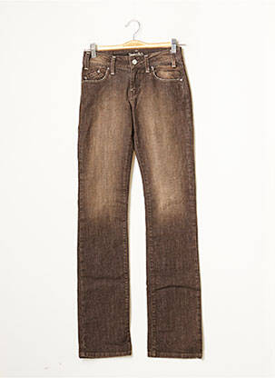 Jeans coupe droite stretch taille normale marron TEENFLO femme