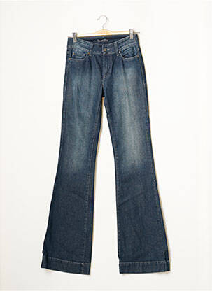 Jean coupe flare coupe droite évasée sur le bas taille normale bleu TEENFLO femme