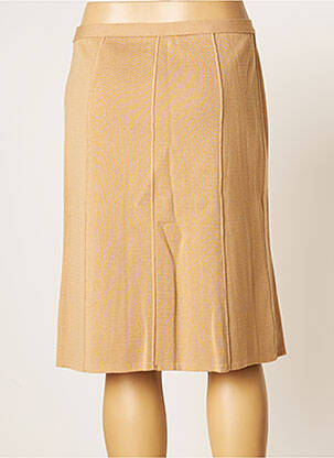 Jupe mi-longue taille haute beige STEFAN GREEN femme