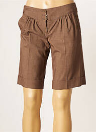 Bermuda coupe droite taille normale marron TEENFLO femme