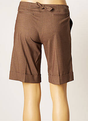 Bermuda coupe droite taille normale marron TEENFLO femme