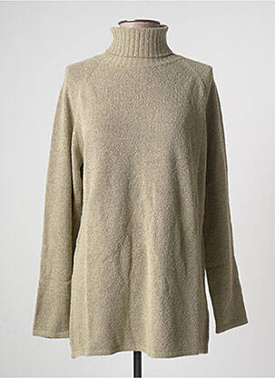 Pull col roulé maille souple et aérée manches longues beige STEFAN GREEN femme