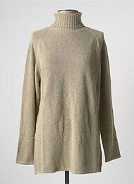 Pull col roulé coupe droite manches longues beige STEFAN GREEN femme
