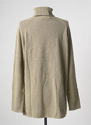 Pull col roulé maille souple et aérée manches longues beige STEFAN GREEN femme