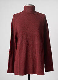 Pull col roulé coupe droite manches longues rouge STEFAN GREEN femme