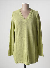 Pull tunique finition bords-côtes manches longues vert STEFAN GREEN femme