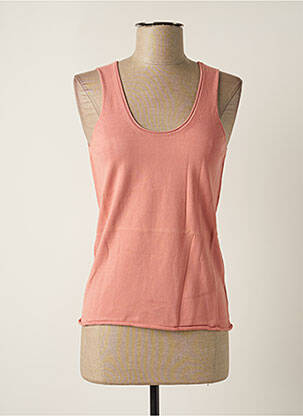 Pull coupe cintrée sans manche rose STEFAN GREEN femme