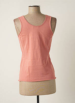 Pull coupe cintrée sans manche rose STEFAN GREEN femme