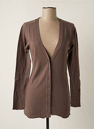 Gilet manches longues stretch marron STEFAN GREEN femme
