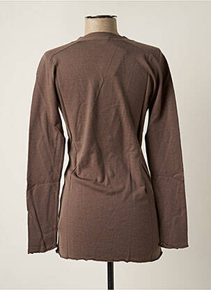 Gilet manches longues stretch marron STEFAN GREEN femme