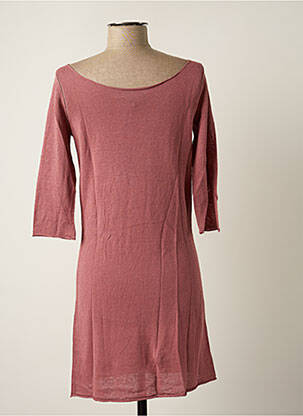 Robe courte manches 3/4 manches 3/4 rose TEENFLO femme