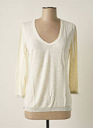 Pull finition bords-côtes manches longues beige STEFAN GREEN femme