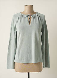 Pull coupe cintrée manches longues vert STEFAN GREEN femme