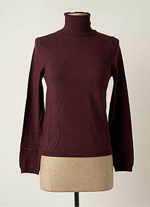 Pull col roulé stretch manches longues violet STEFAN GREEN femme