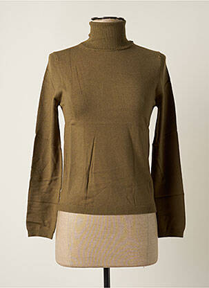 Pull col roulé stretch manches longues vert STEFAN GREEN femme
