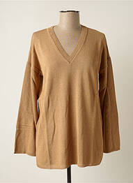 Pull coupe cintrée manches longues marron STEFAN GREEN femme