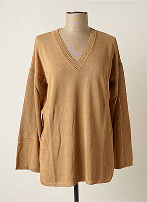 Pull coupe cintrée manches longues marron STEFAN GREEN femme