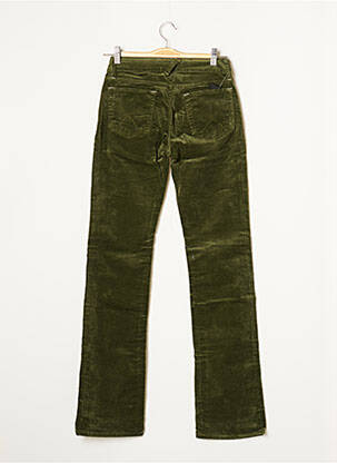 Pantalon droit fermeture zippée sous rabat boutonné taille normale vert TEENFLO femme