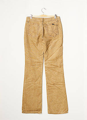 Pantalon droit fermeture zippée sous rabat boutonné taille normale beige TEENFLO femme