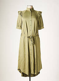 Robe mi-longue coupe fluide manches courtes vert NUMPH femme