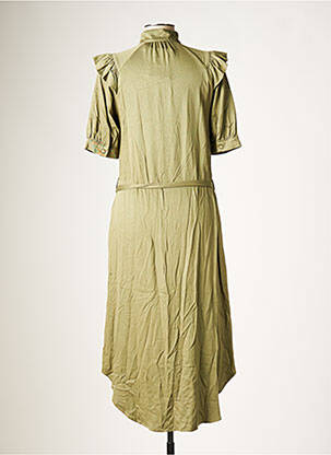 Robe mi-longue coupe fluide manches courtes vert NUMPH femme