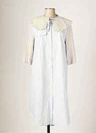 Robe mi-longue manches longues manches longues bleu NUMPH femme