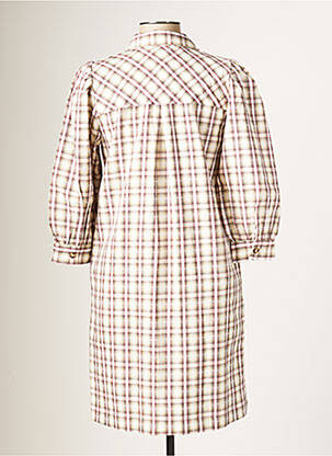 Robe mi-longue manches 3/4 manches 3/4 beige KAFFE femme
