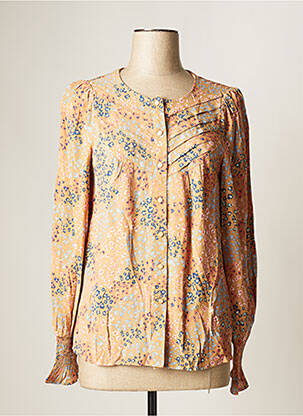 Chemisier imprimé fleurs manches longues beige NUMPH femme