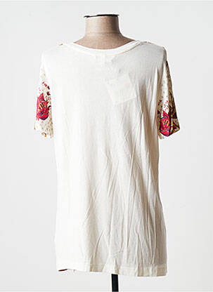 Top tissage jersey manches courtes blanc DESIGUAL femme