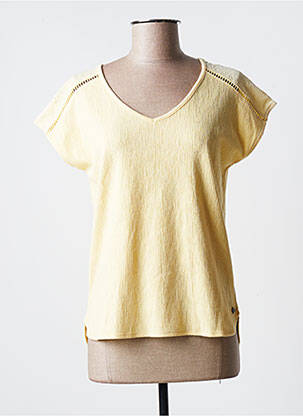 Top stretch manches courtes jaune GARCIA femme