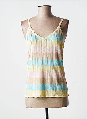 Pull coupe droite fines bretelles jaune NUMPH femme