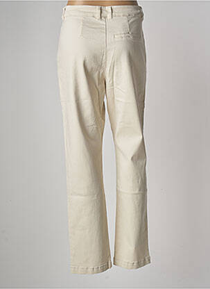 Pantalon chino fermeture zippée sous rabat boutonné taille haute beige GARCIA femme