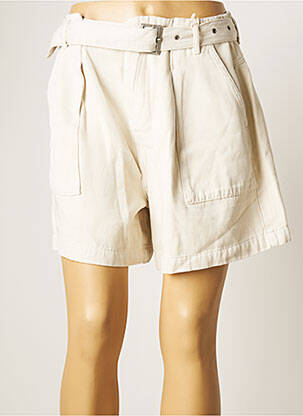 Short fermeture zippée sous rabat avec crochet taille haute beige GARCIA femme