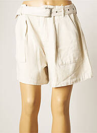 Short fermeture zippée sous rabat avec crochet taille haute beige GARCIA femme