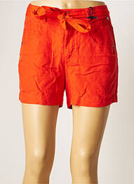 Short fermeture zippée sous rabat boutonné taille haute orange FREEMAN T.PORTER femme