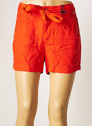 Short fermeture zippée sous rabat boutonné taille haute orange FREEMAN T.PORTER femme